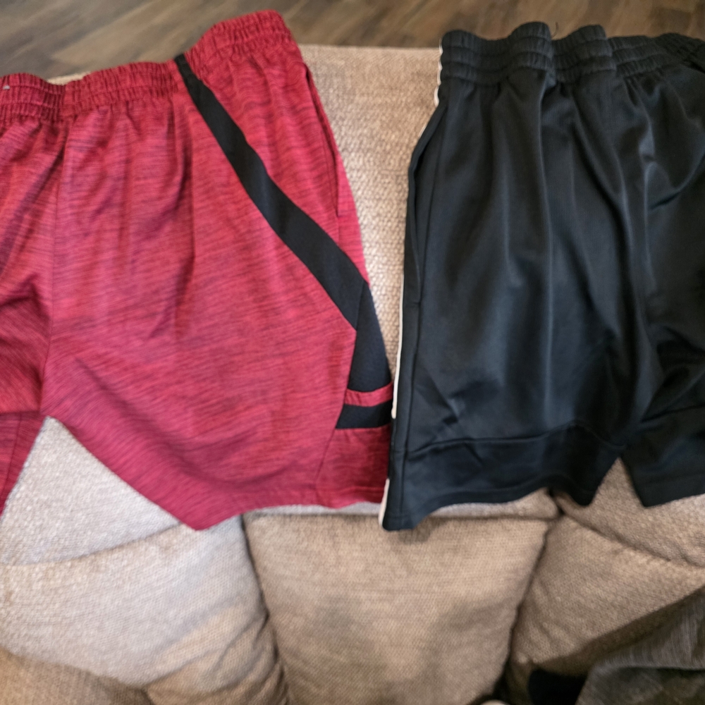 Kids Athletic Shorts Set - Red and Black